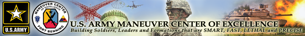 Fort Benning website welcome banner and header